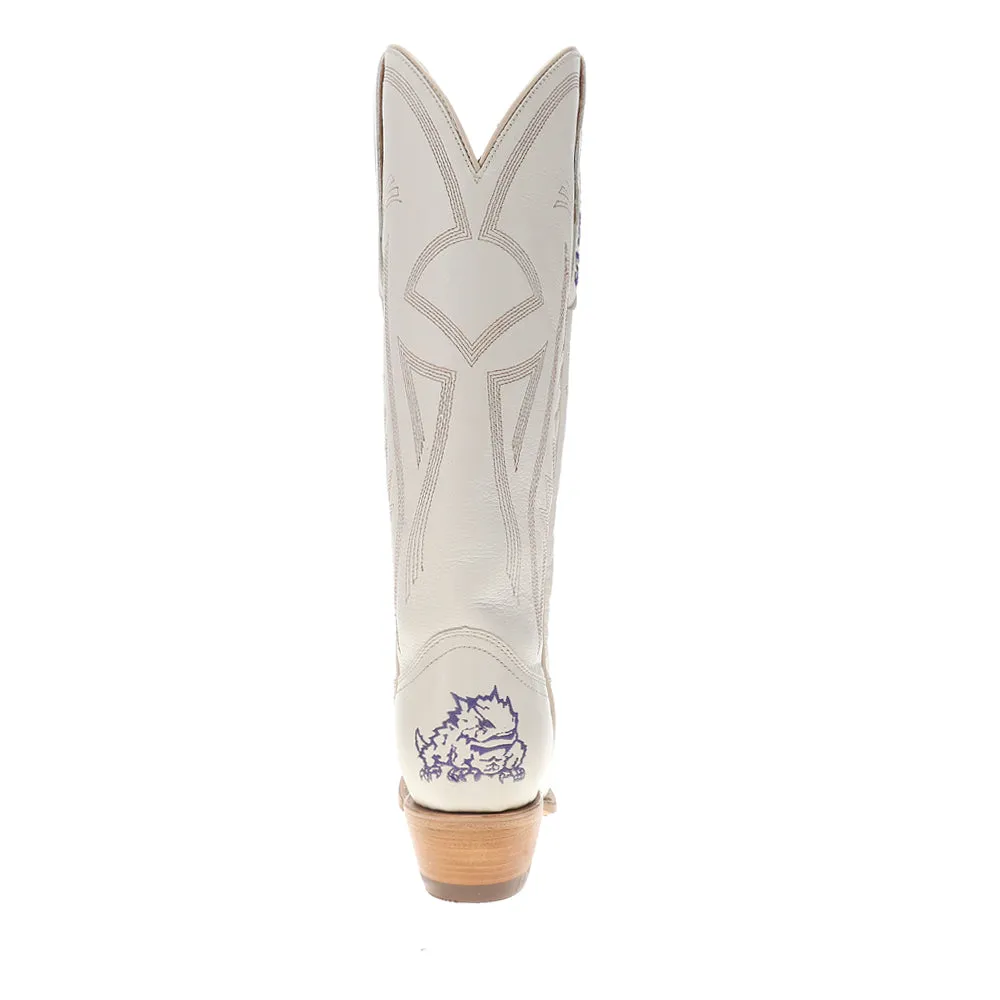 Texas Christian University Gameday Embroidered Logo Snip Toe Cowboy Boots