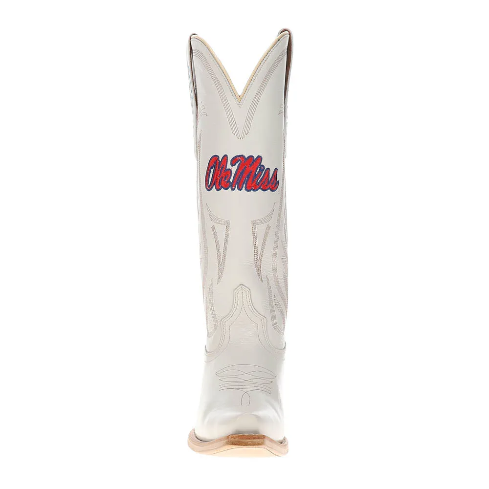 University of Mississippi Gameday Embroidered Logo Snip Toe Cowboy Boots