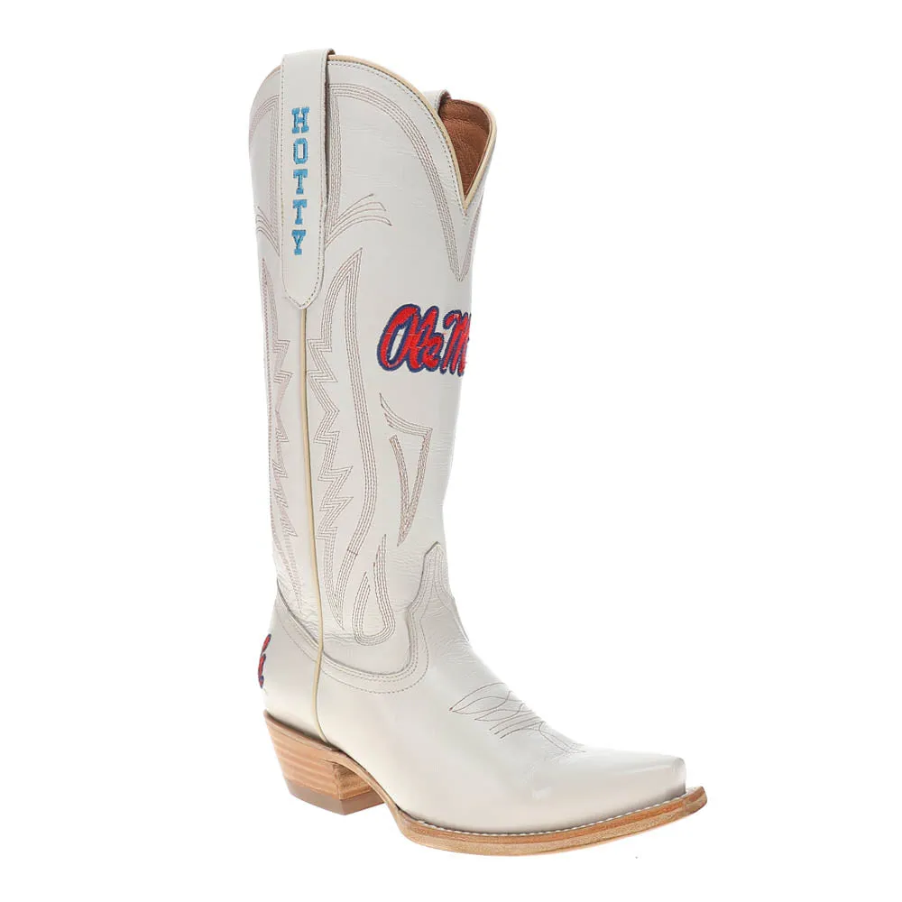 University of Mississippi Gameday Embroidered Logo Snip Toe Cowboy Boots