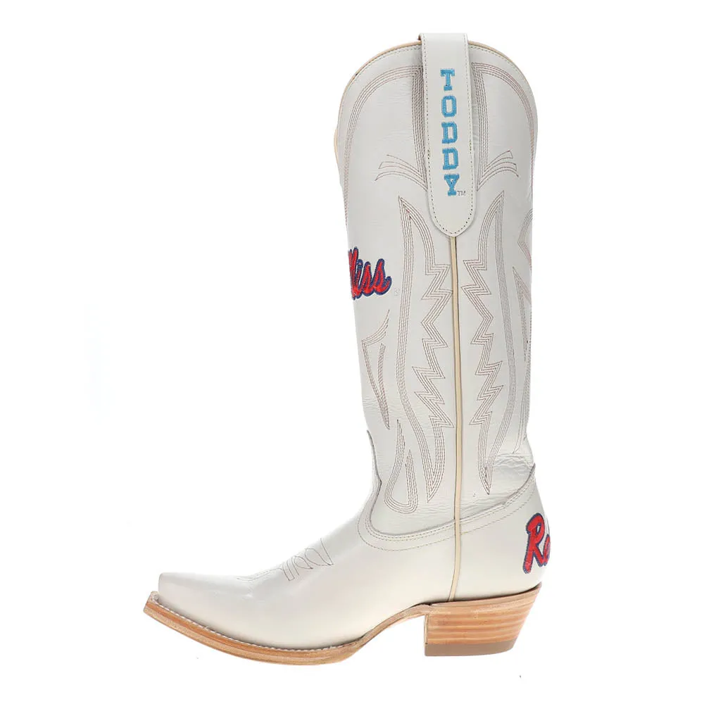 University of Mississippi Gameday Embroidered Logo Snip Toe Cowboy Boots