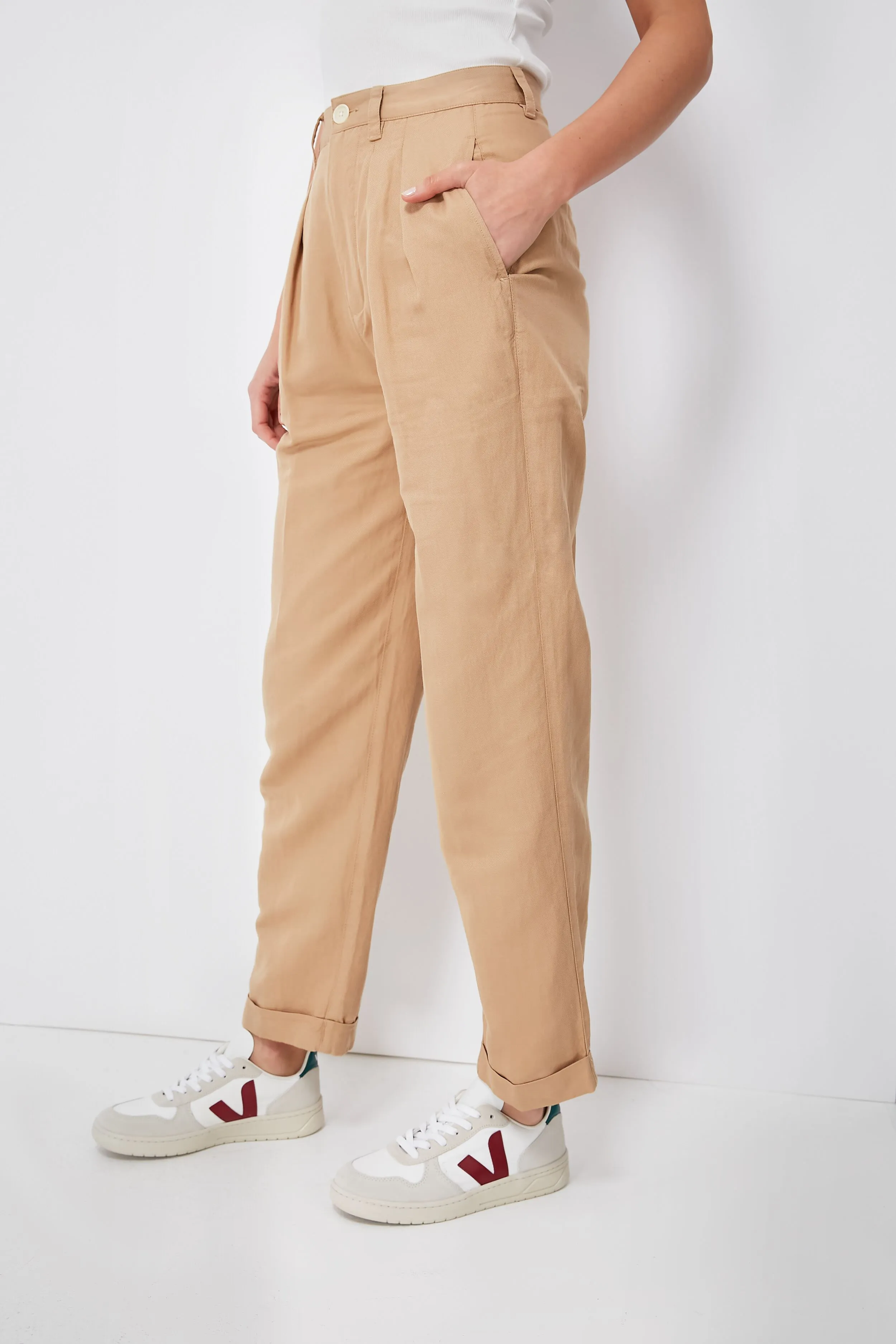 Vintage Khaki Twill Double Pleat Pant
