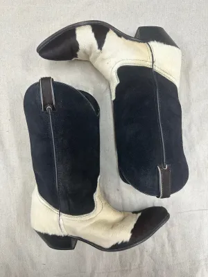 Vintage Pony Hair and Suede Cowboy Boots