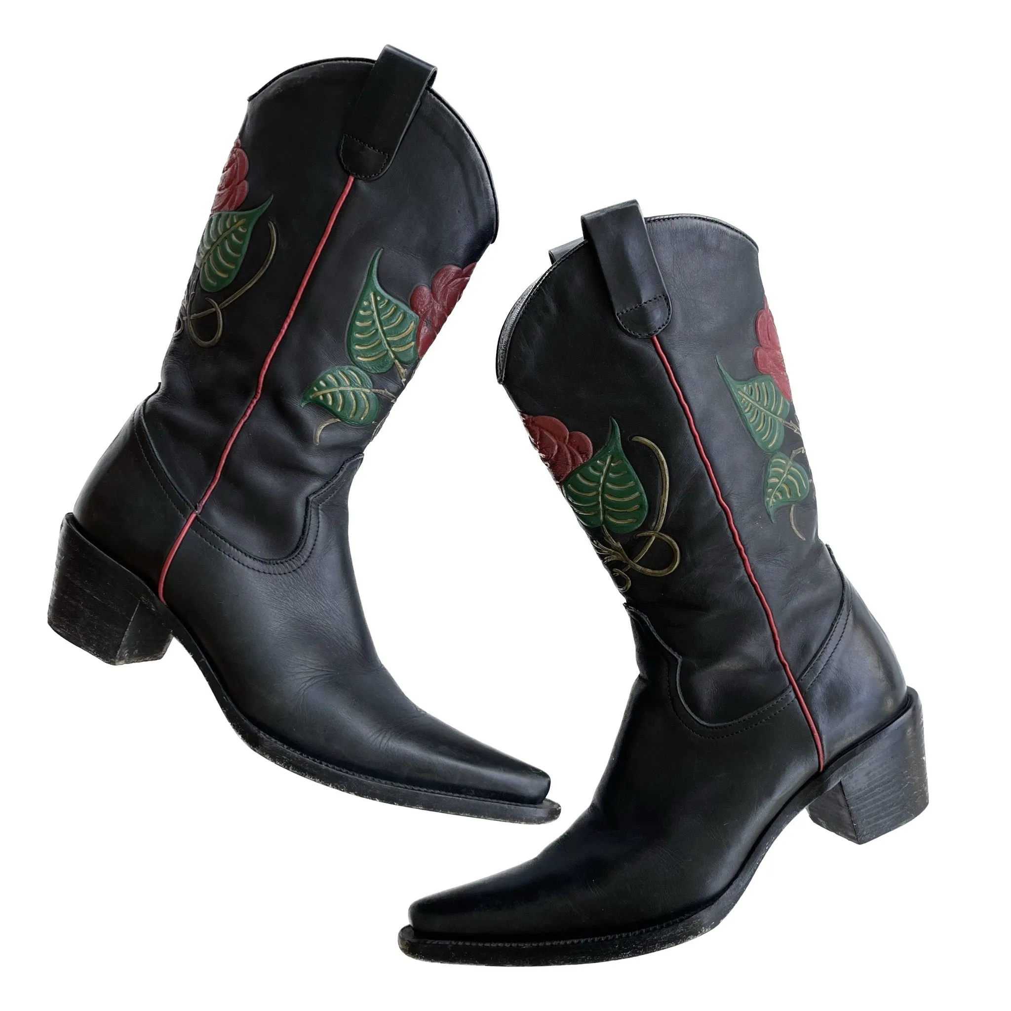 VINTAGE ROSE COWBOY BOOTS