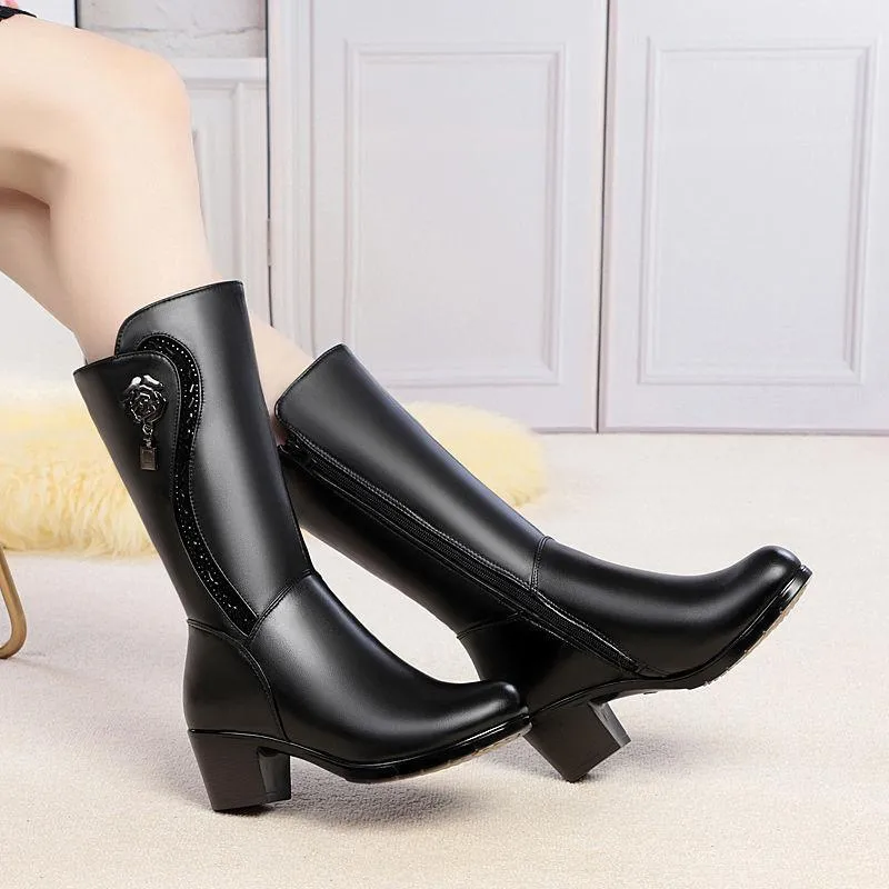 Warm Mid-Calf Snow Boots