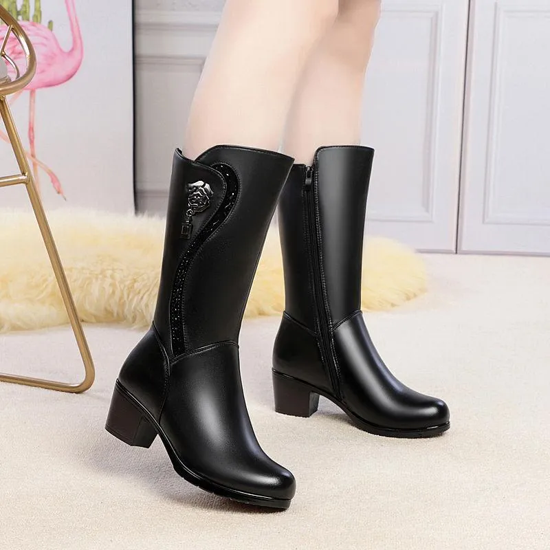 Warm Mid-Calf Snow Boots