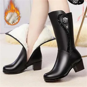 Warm Mid-Calf Snow Boots