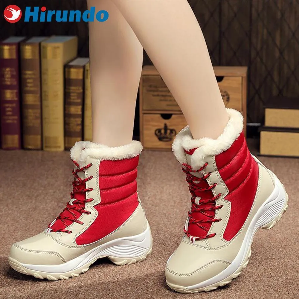 Waterproof Women High-Top Cotton Shoes
