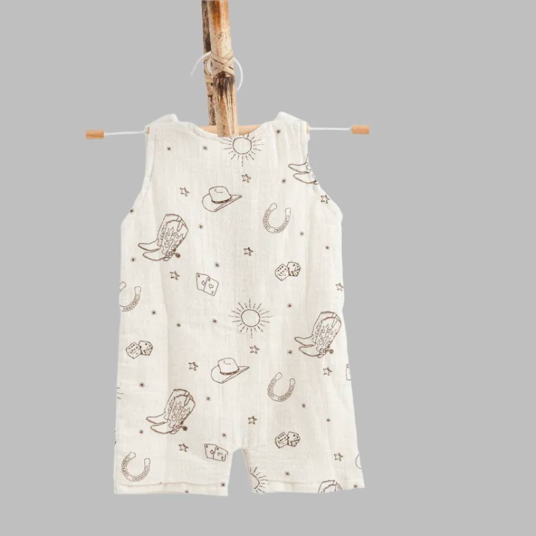 Wild Wild West Double Layer Muslin Romper/Jumpsuit/Onesie