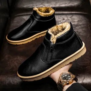 Winter Men's Thickened Warm Cotton Shoes Outdoor Waterproof Non-slip Snow Boots