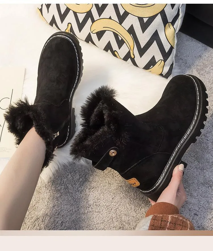 Winter Women's Casual Snow Boots Warm Non-slip Thick Soled Boots