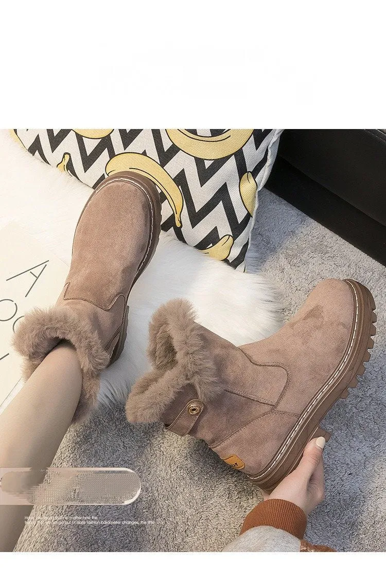 Winter Women's Casual Snow Boots Warm Non-slip Thick Soled Boots