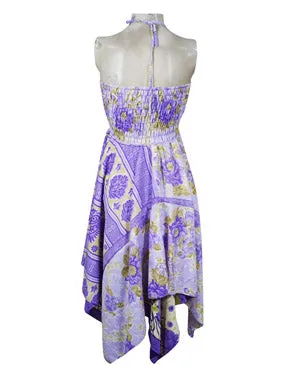 Womens Boho Skirt Dress Summer Travel Dresses, Purple S/M