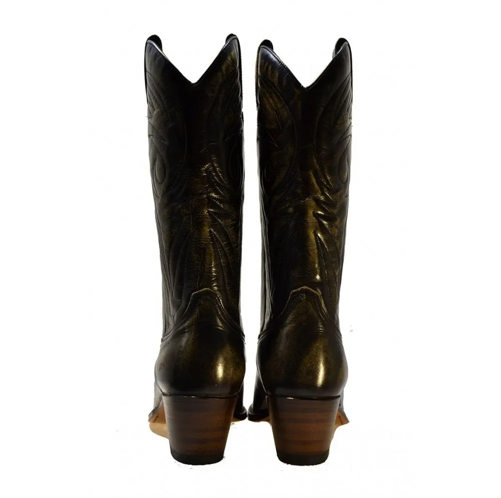 Women's Cowboy Boots Sendra 6897P Tierra Leather Python Skin Cuban Heel last pair size 36