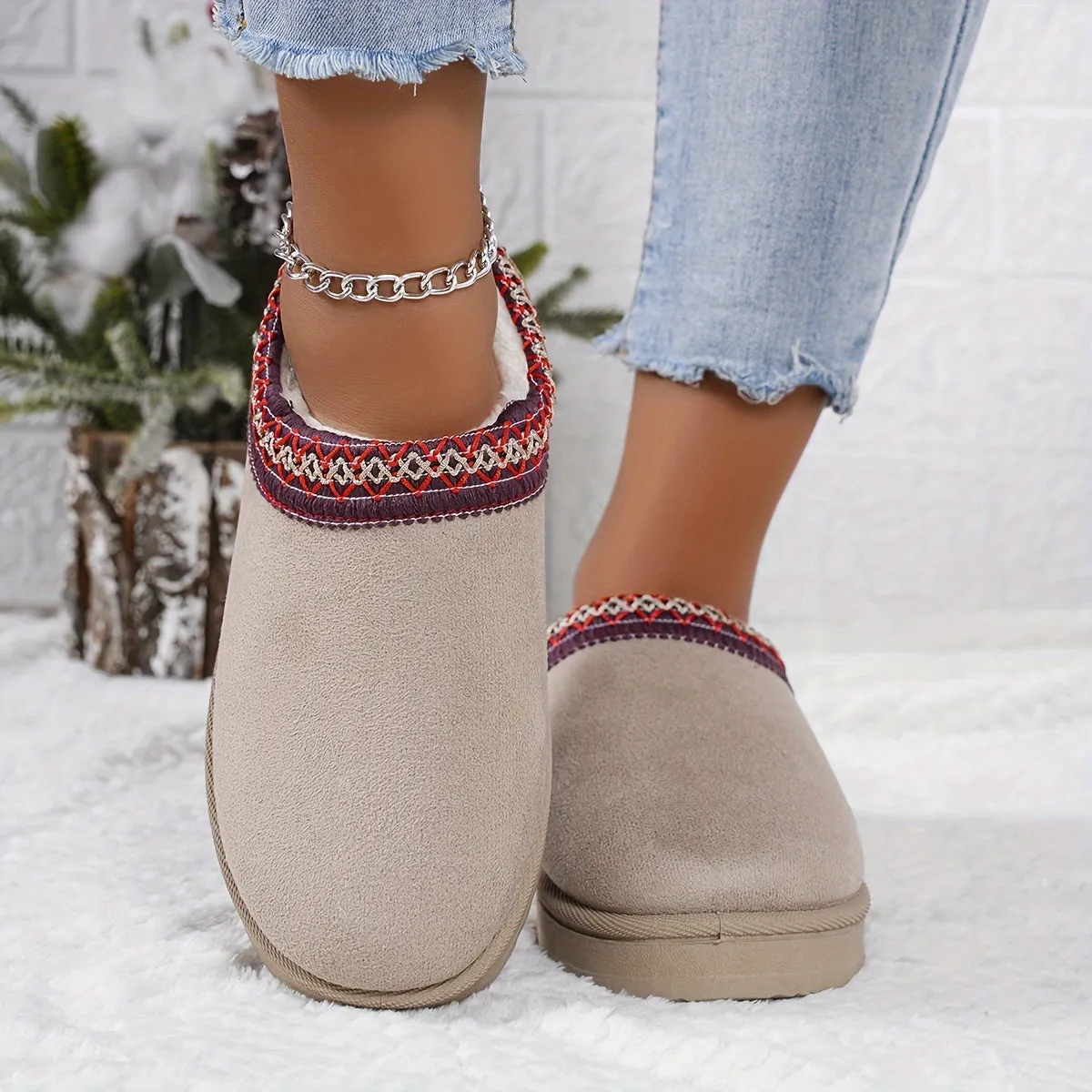 Women's Solid Color Fluffy Boots, Platform Soft Sole Thermal Lining Winter Boots, Non-slip Warm Snow Boots