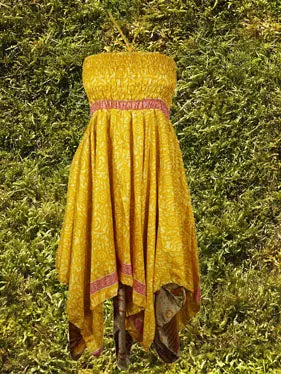 Women's Yellow Bohemian Beach Sundress S/M