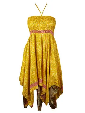 Women's Yellow Bohemian Beach Sundress S/M