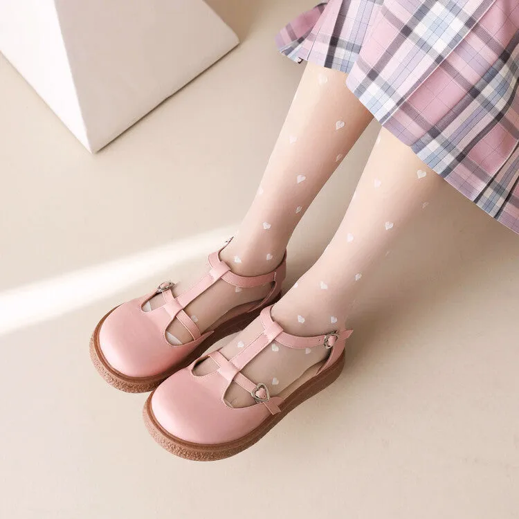 Women's's Lolita Round Toe T Strap Flat Sandals
