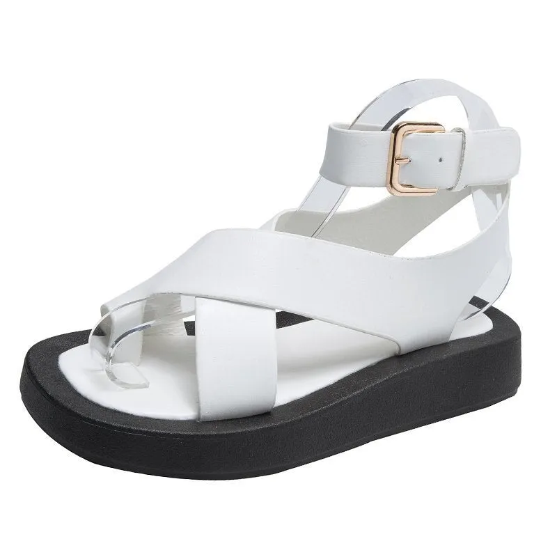xiangtuibao INS HOT Women's Sandals  Summer Solid Color Comfortable Female Beach Shoes Chunky Sandals For Woman Non-Slip Shoe